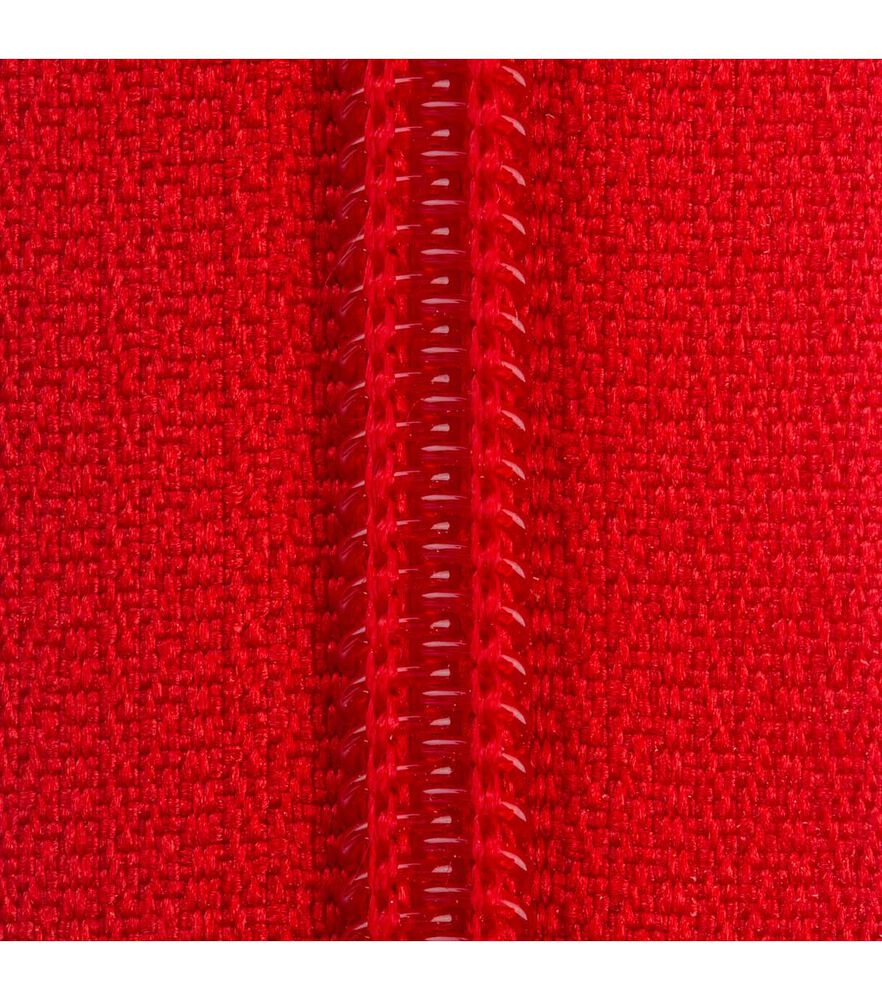 Coats & Clark Coil Separating Zipper 14", Red, swatch, image 3