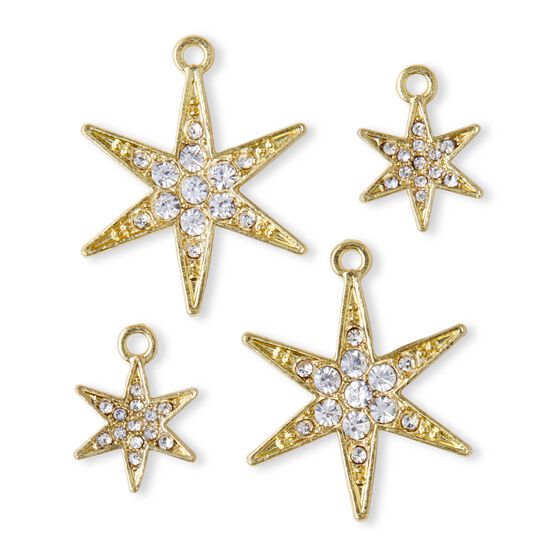 4ct Gold Crystal Star Charms by hildie & jo, , hi-res, image 2