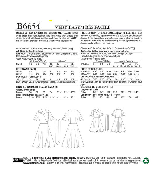 Butterick B6654 Misses & Children's Dress & Sash Sewing Pattern, , hi-res, image 2
