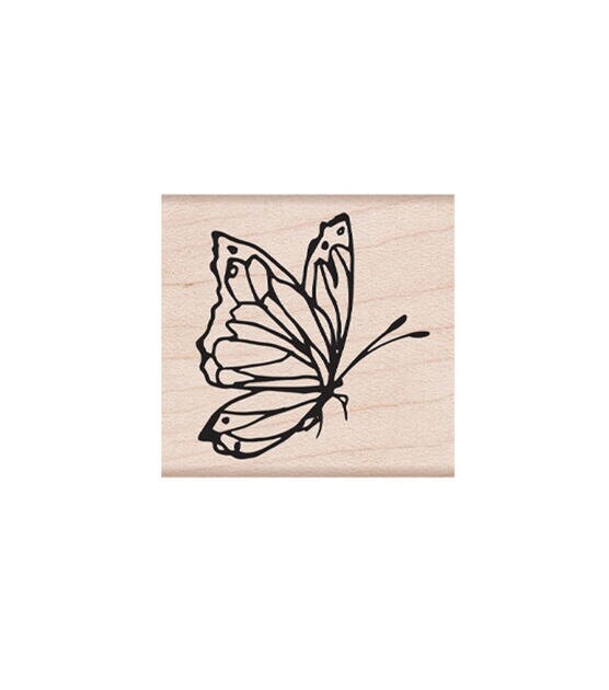 Hero Arts Mounted Rubber Stamp Side View Butterfly