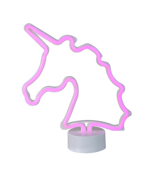 Northlight 11" Battery Operated Neon Style LED Pink Unicorn Table Light