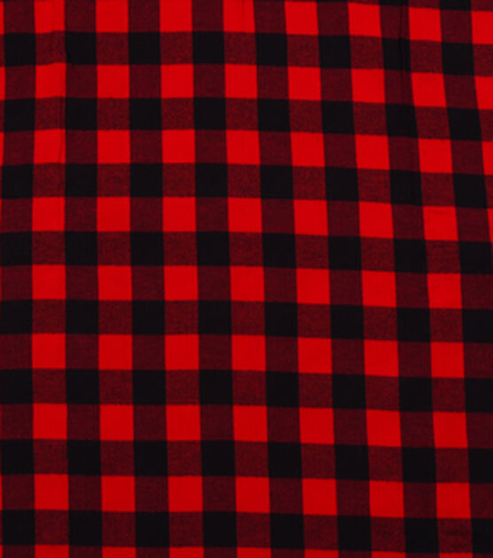 Red & Black Buffalo Check Flannel Shirting Fabric