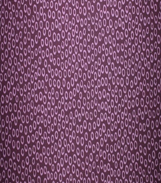 Circle Dots on Purple Quilt Cotton Fabric by Quilter's Showcase, , hi-res, image 2