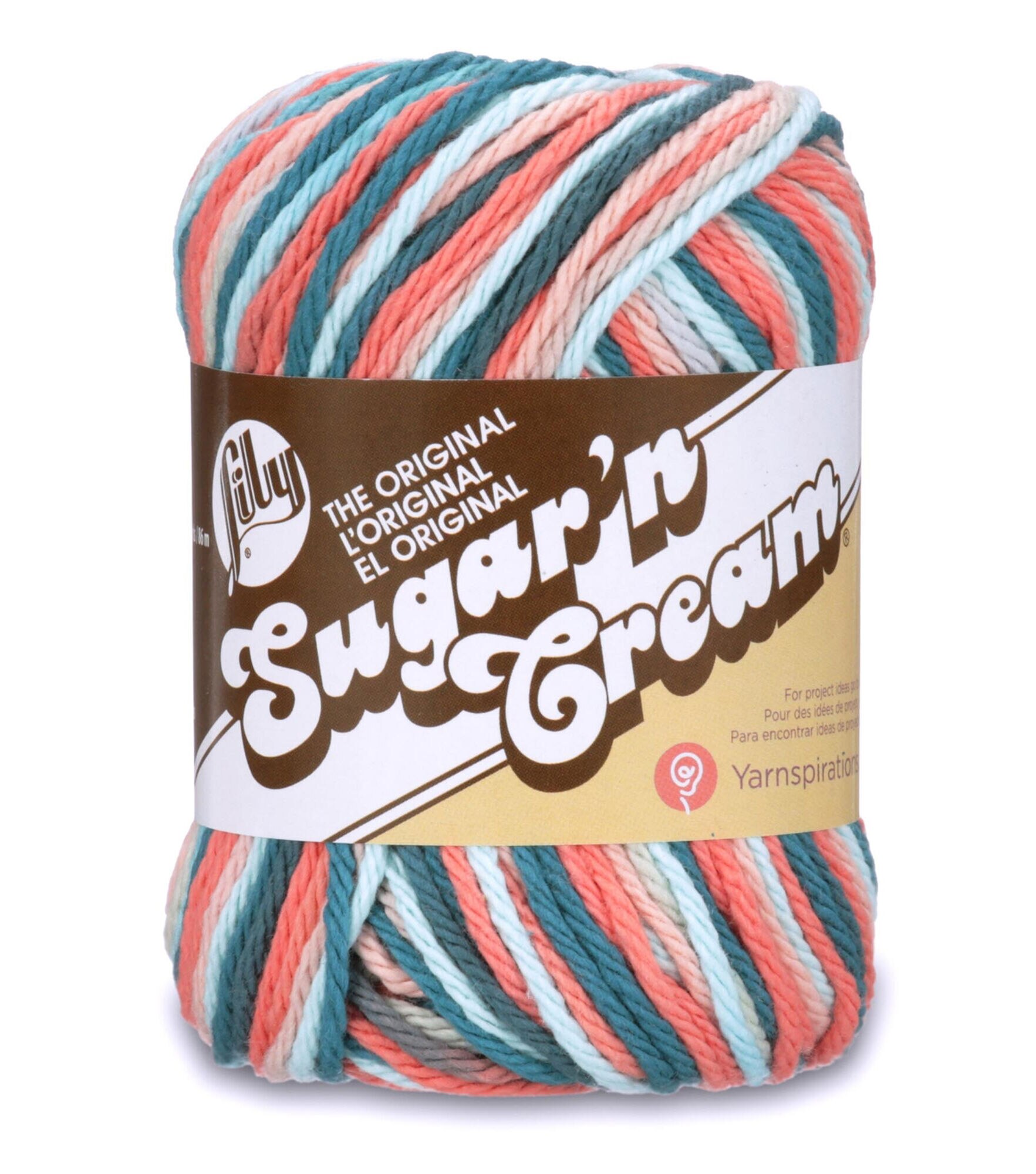 Lily Sugar'N Cream Hippi Yarn - 6 Pack of 57g/2oz - Cotton - 4 Medium  (Worsted) - 95 Yards - Knitting/Crochet