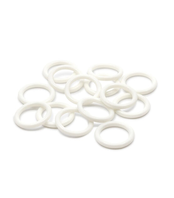 Dritz 1-1/8" Plastic Rings, White, 14 pc, , hi-res, image 4