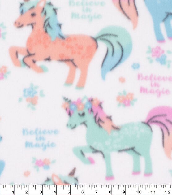 Blizzard Fleece Fabric Believe in Magic Unicorn