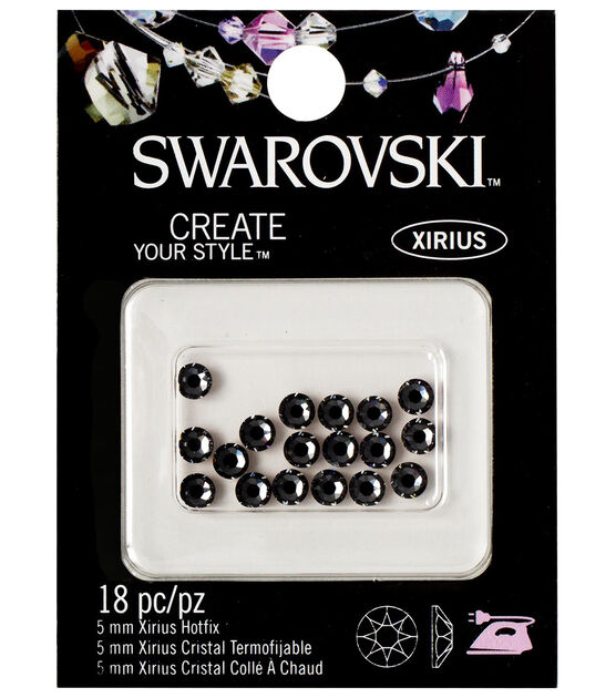 Swarovski Create Your Style 18 pk 5 mm Xirius Hotfix Crystals Black