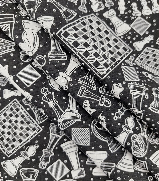 Chess Time Novelty Cotton Fabric, , hi-res, image 2