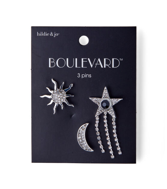 3ct Silver Sunburst & Star Pins by hildie & jo