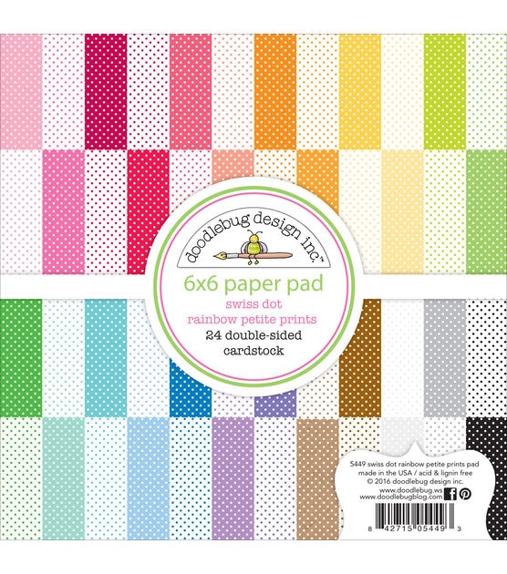 Doodlebug Petite Prints 6in x 6in Double-sided Paper Pad - Swiss Dots