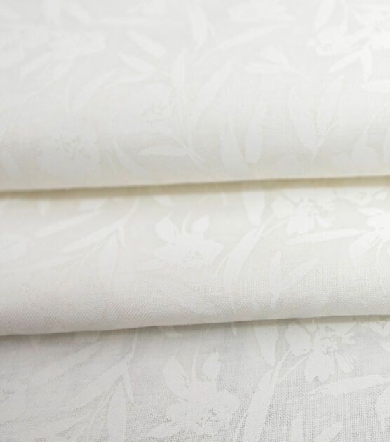 White Floral Quilt Cotton Fabric by Keepsake Calico, , hi-res, image 3