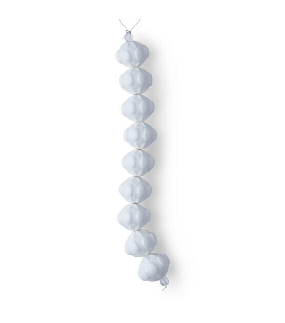 7" White Ceramic Lantern Bead Strand by hildie & jo, , hi-res, image 2