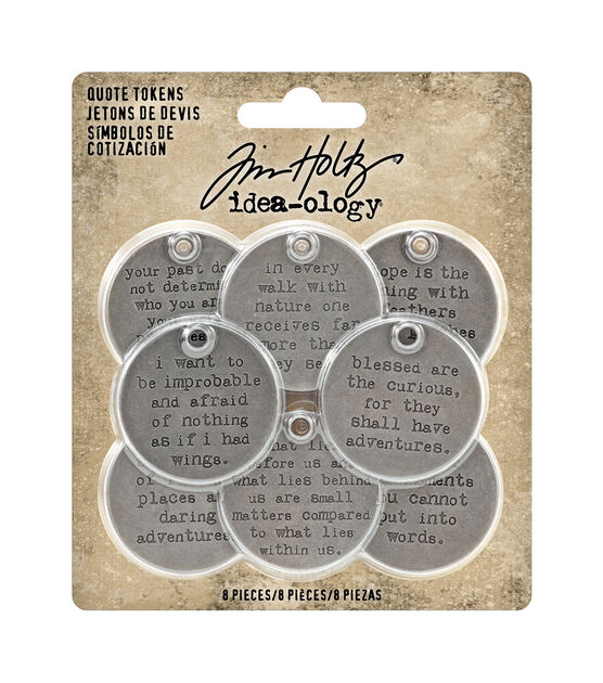 Tim Holtz Idea ology 8ct Metal Quote Tokens, , hi-res, image 2