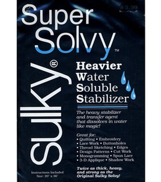 Sulky Super Solvy Medium Water Soluble Stabilizer 19.5 x36