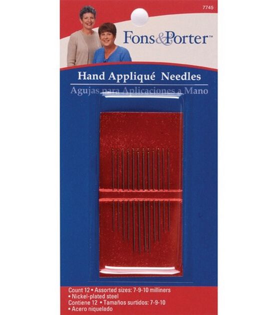 Fons & Porter Hand Quilting Needle Sizes 7, 9 & 10 12pcs