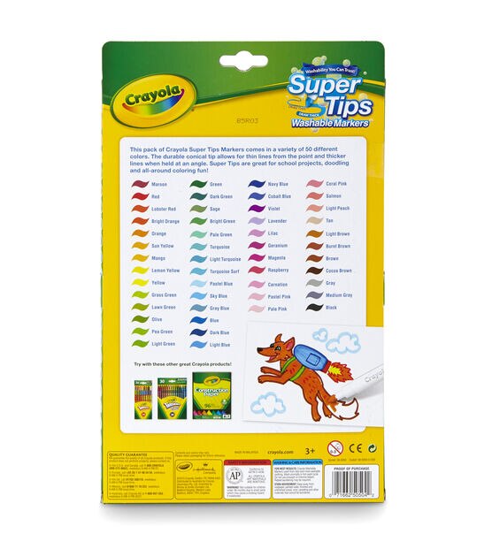 Crayola 50ct Super Tips Washable Markers, , hi-res, image 2