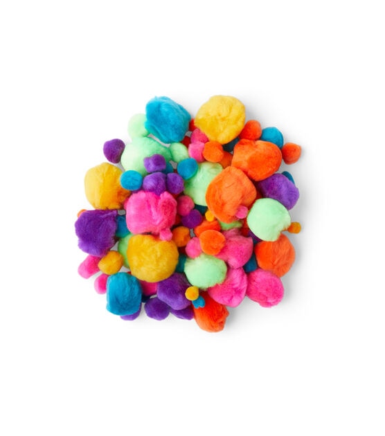 100ct Multicolor Assorted Pom Poms by POP!, , hi-res, image 6