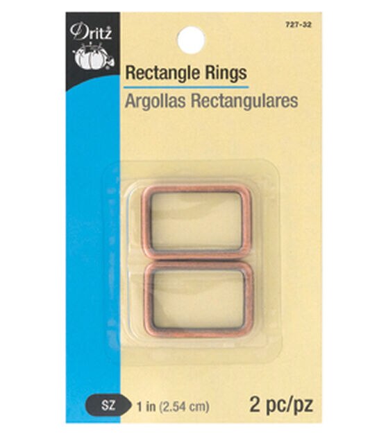 Dritz 1" Rectangle Rings Copper