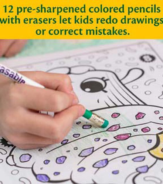 Crayola 12ct Bright Long Erasable Colored Pencils, , hi-res, image 4