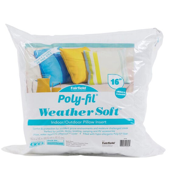 Poly Fil Weather Soft Indoor / Outdoor Pillow Insert 16x16"