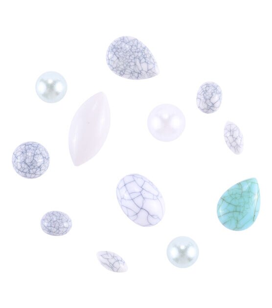 1.2oz Marble Pattern Plastic Flat Back Rhinestones 70ct by hildie & jo, , hi-res, image 2