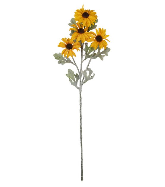 29" Flocked Sunflower Stem by Bloom Room