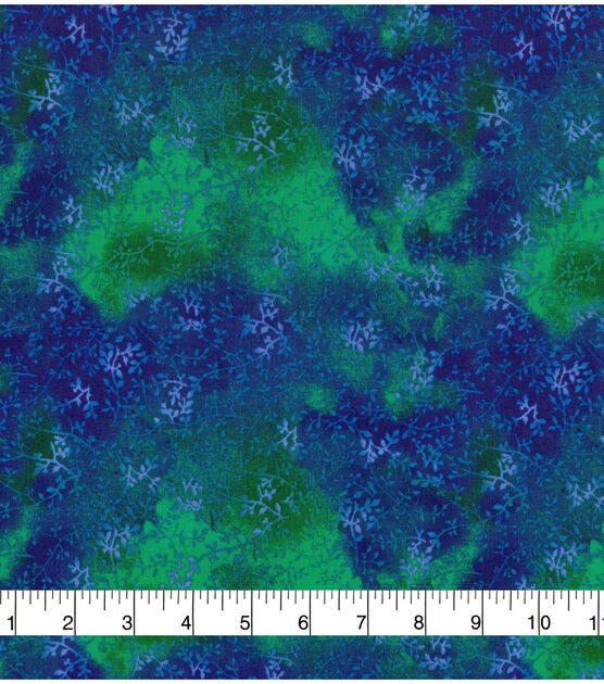 Green & Blue Vines Quilt Cotton Fabric by Keepsake Calico, , hi-res, image 2