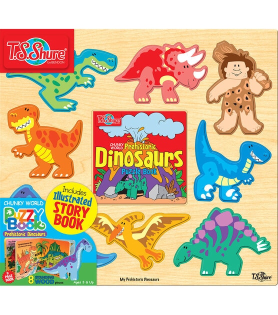 Bendon 11" x 12" Chunky World Dinosaurs Puzzle Book