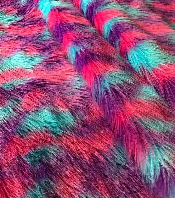 Multi Color Faux Fur Fabric, , hi-res, image 8