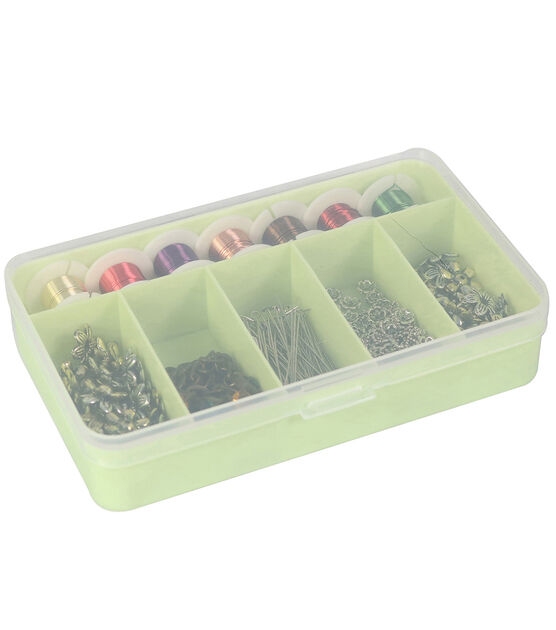 Everything Mary 6" Green 6 Compartment Plastic Storage Box With Lid, , hi-res, image 4