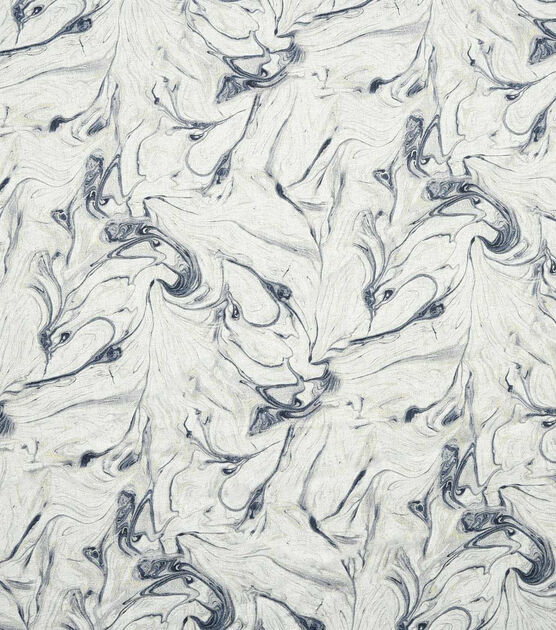 Light Blue & White  Oil Slick Premium Cotton Fabric