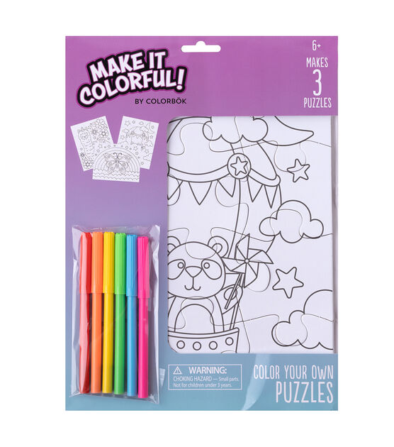 Colorbok 9ct Make It Colorful Critters Puzzle Coloring Kit
