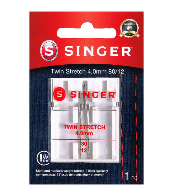 SINGER Universal Twin Stretch Sewing Machine Needle 80/11