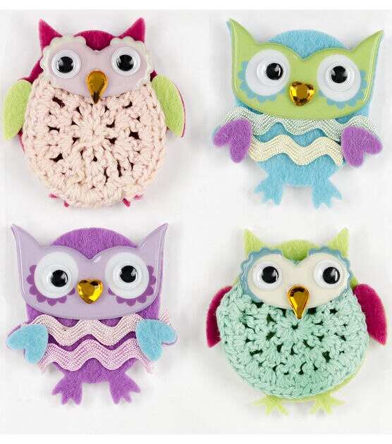 Jolee's Boutique 4 Pack Stickers Cutesy Owls