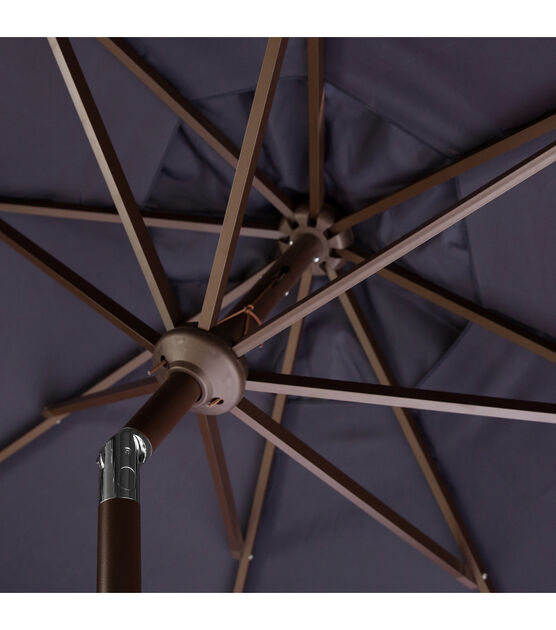 Safavieh 9' Venice Navy & White Single Scallop Push Tilt Patio Umbrella, , hi-res, image 2