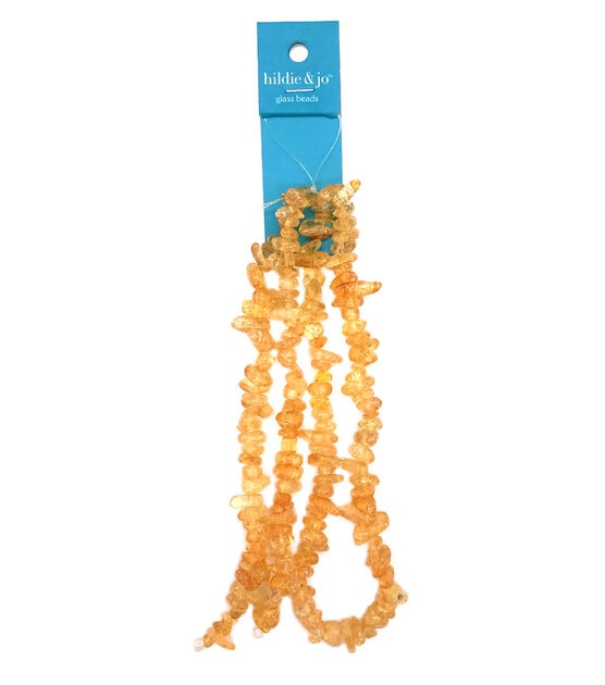 7" Yellow Chip Glass Strung Beads by hildie & jo