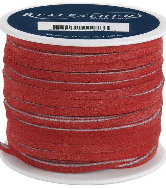 Silver Creek Leather Co. Suede Lace 1/8"x25 Yards Red