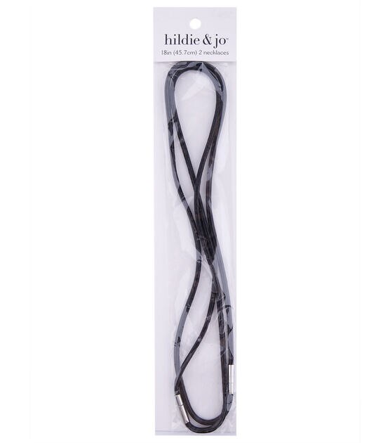 18" Black Leather Choker Necklaces 2pk by hildie & jo