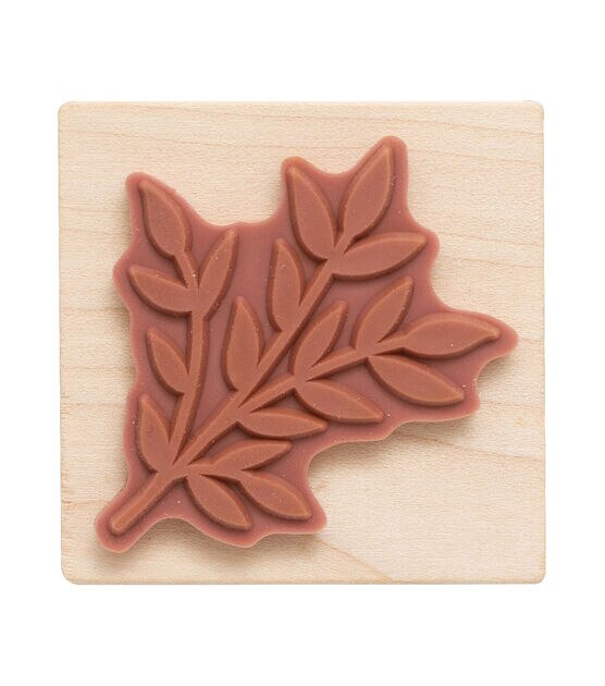 American Crafts Wooden Stamp Leaves, , hi-res, image 2