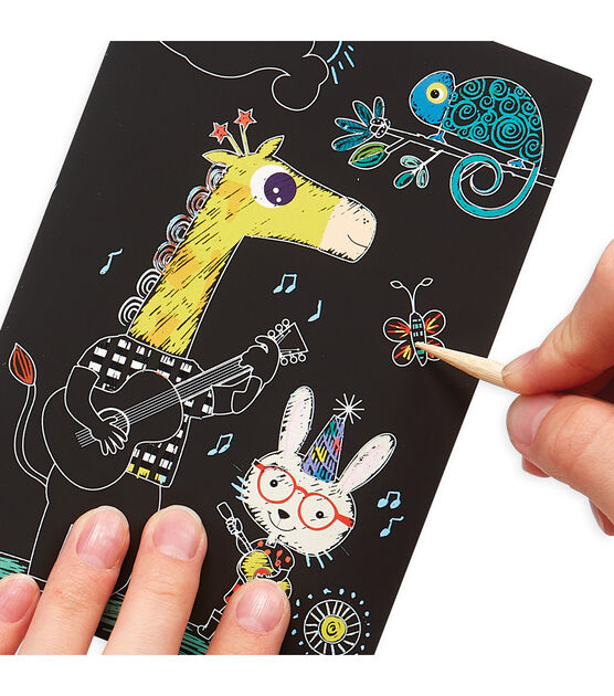 OOLY 7ct Mini Safari Party Scratch & Scribble Art Kit, , hi-res, image 5