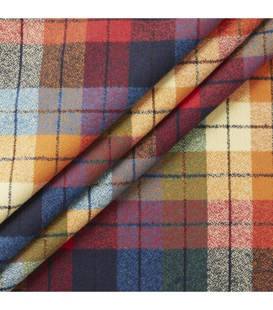 Multicolor Ombre Plaid Brush Cotton Fabric, , hi-res, image 2