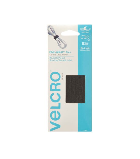 Velcro Brand One Wrap Precut Ties Black