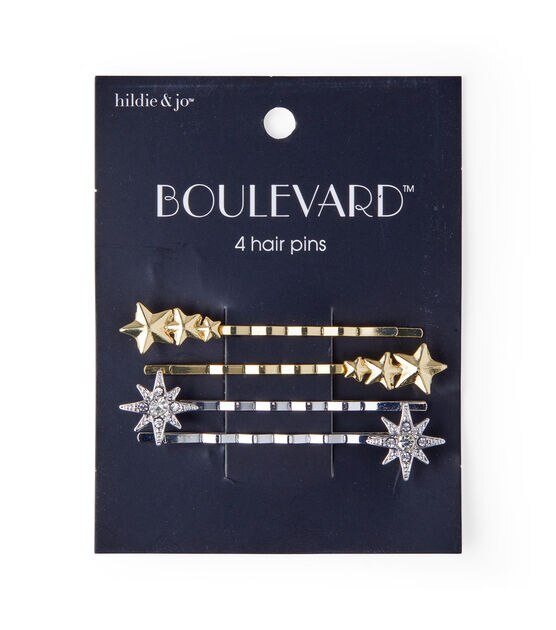4ct Gold & Silver Crystal Star Hairpins by hildie & jo