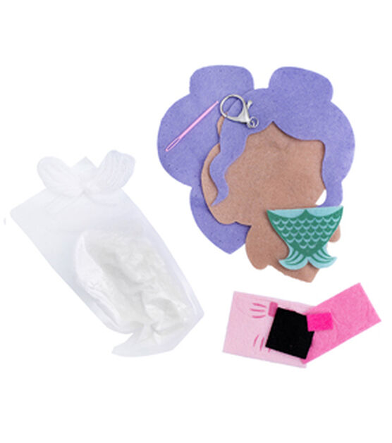 American Crafts 16pc Sew Cute Mini Mermaid Backpack Clip Kit, , hi-res, image 3