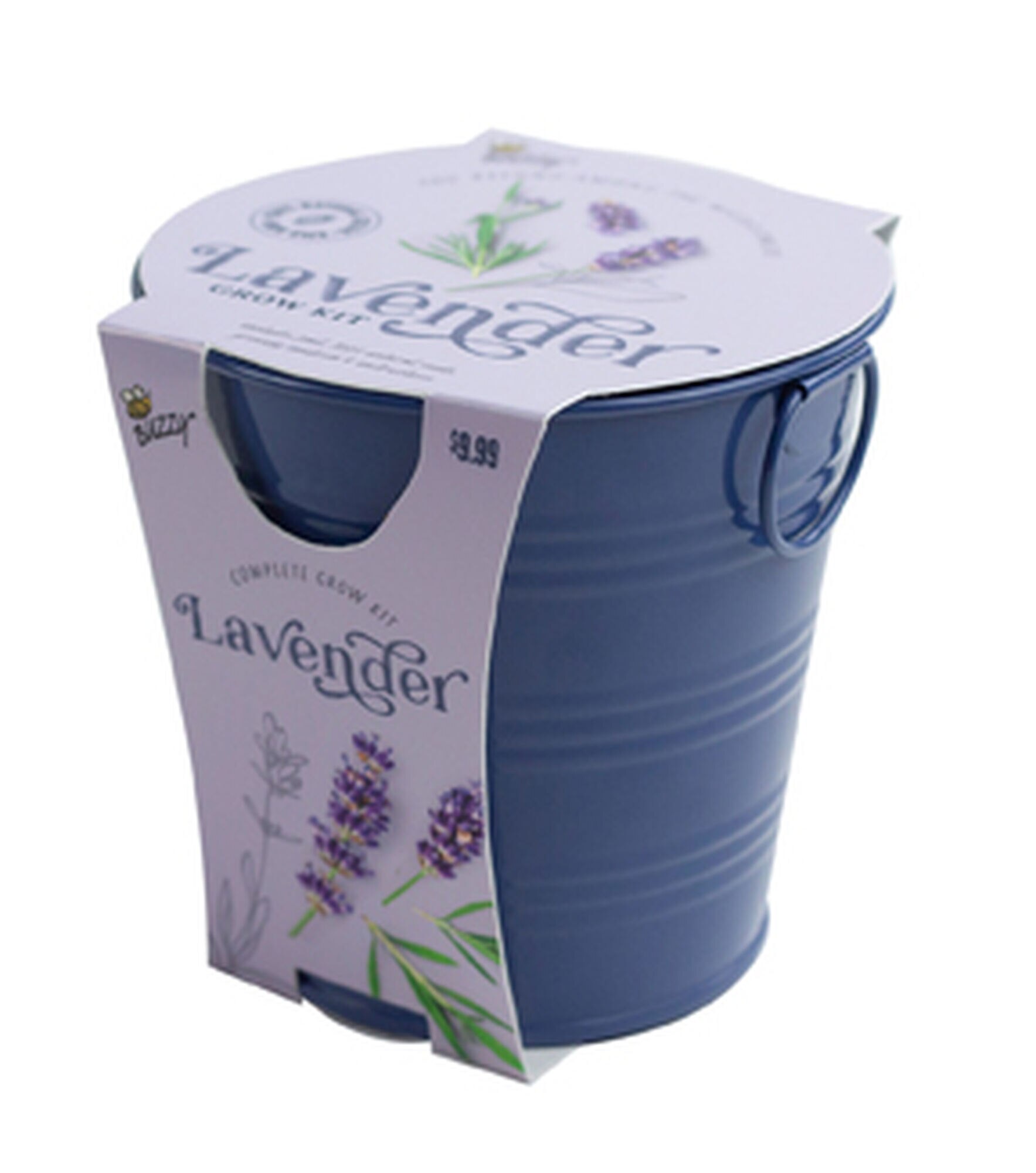 Buzzy 2" Spring Grow Kit in Colored Metal Pail, Lavender, hi-res
