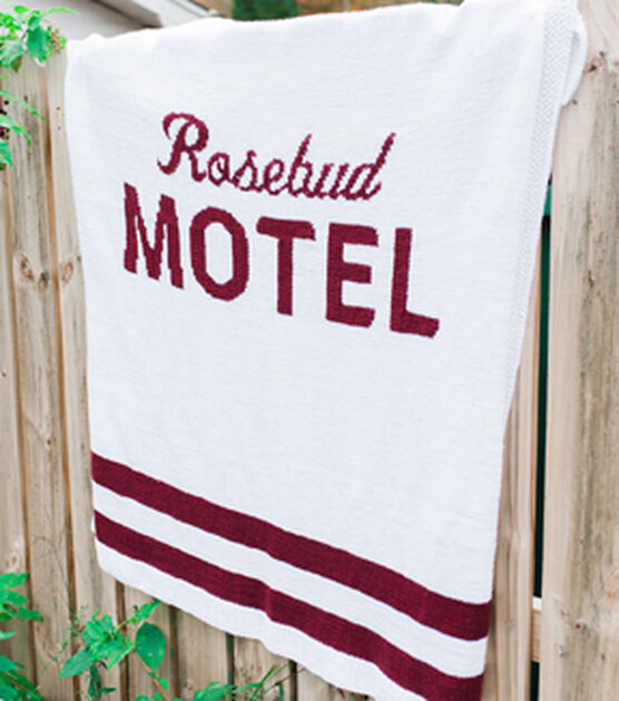 Lion Brand Schitt's Creek Rosebud Motel Afghan Knitting Kit