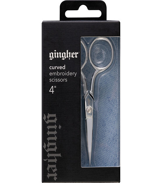 Gingher Curved Embroidery Scissors 4" with Leather Sheath