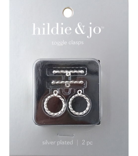 2pk Silver Plated Metal Rope Toggle Clasps by hildie & jo