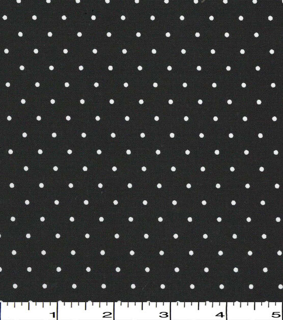 White Dots on Black Quilt Cotton Fabric by Quilter's Showcase, , hi-res, image 2