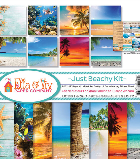 Ella & Viv Collection Kit 12"X12" Just Beachy, , hi-res, image 2